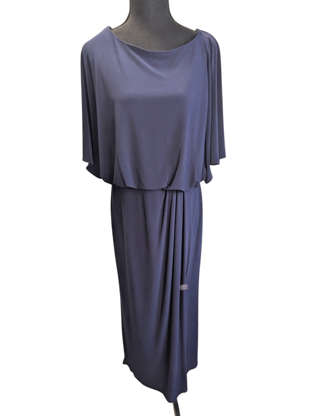 BHLDN Navy Draped Maxi Dress Bridesmaid Size 14 Flaw